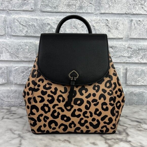 Kate Spade Graphic Leopard Print Adel Backpack - Picture 1 of 10